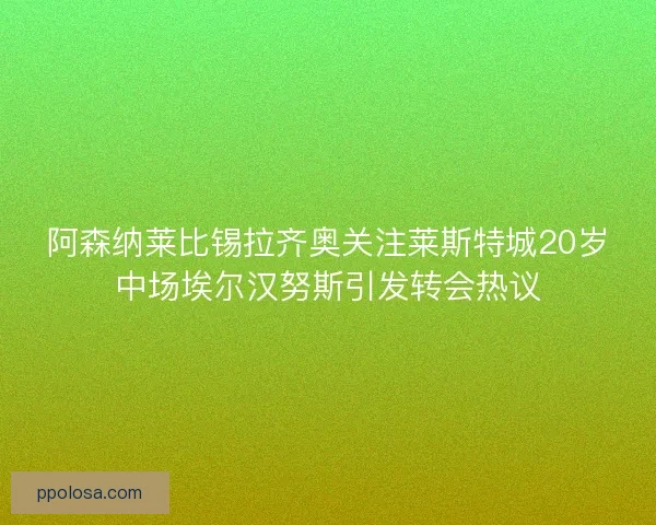 阿森纳莱比锡拉齐奥关注莱斯特城20岁中场埃尔汉努斯引发转会热议